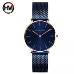 2021 NEW BLUE Simple Design Japan Quartz Movement Waterproof Ladies Wristwatch Stainless Steel Band Classic Watches for Women