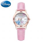 Frozen Ⅱ Elsa Princess Calendar Luxury Bling Crystal Jewelry Disney Cuties Girl Watches Child Watch Student Kids Clock Soft PU