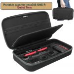 Multifunctional Suitcase for Insta 360 ONE R Bullet Time Selfie stick Portable Carry Case Bag with Zipper Mesh Bag for INSTA360
