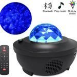 LED Sternengalaxie Projektor Nachtlicht Ozeanwellenprojektion mit Bluetooth Musiklautsprecher and 21 Beleuchtungsmodi